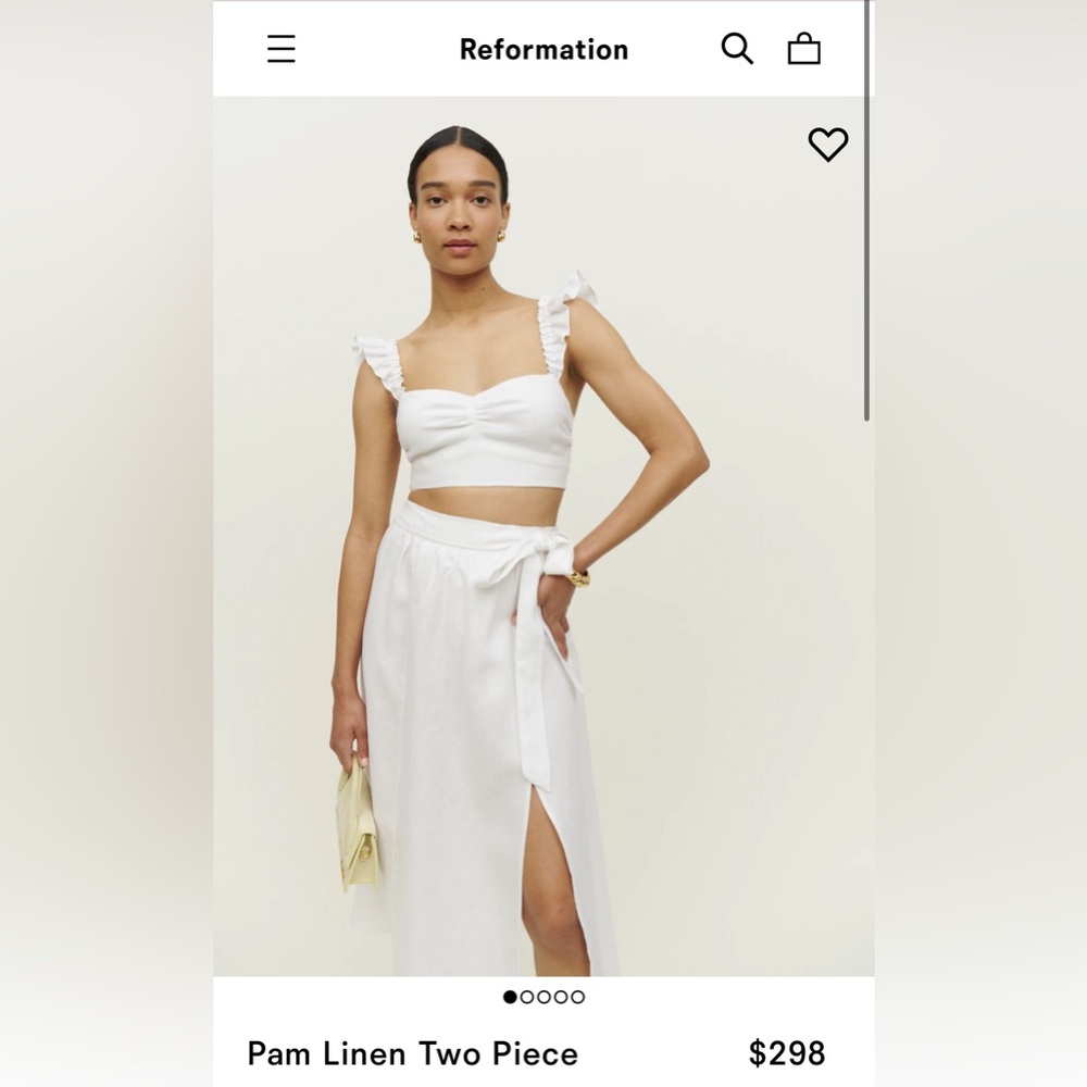 Reformation Pam Linen Two Piece Skirt Set